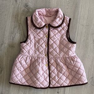 Janie and Jack Pink Peplum bottom Quilted Kids Vest
